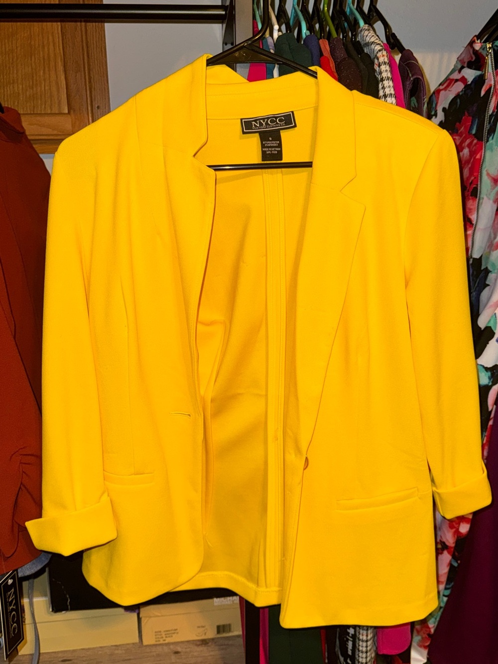 Vibrant Yellow Open-Front Blazer